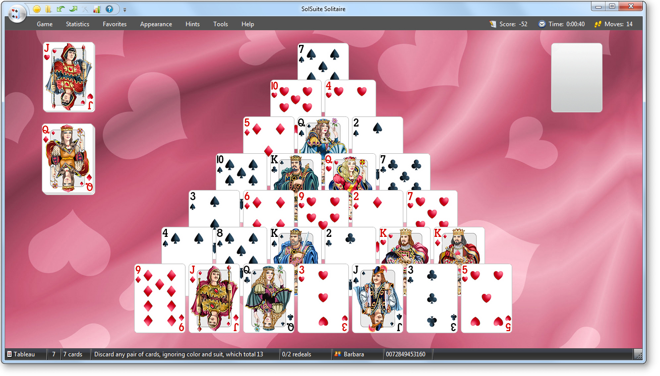 SolSuite Solitaire's Pyramid Screenshot