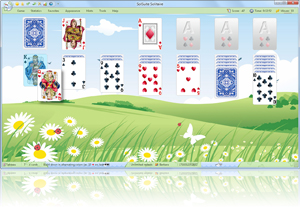 Klondike Solitaire with Springtime Skin - Click here to enlarge